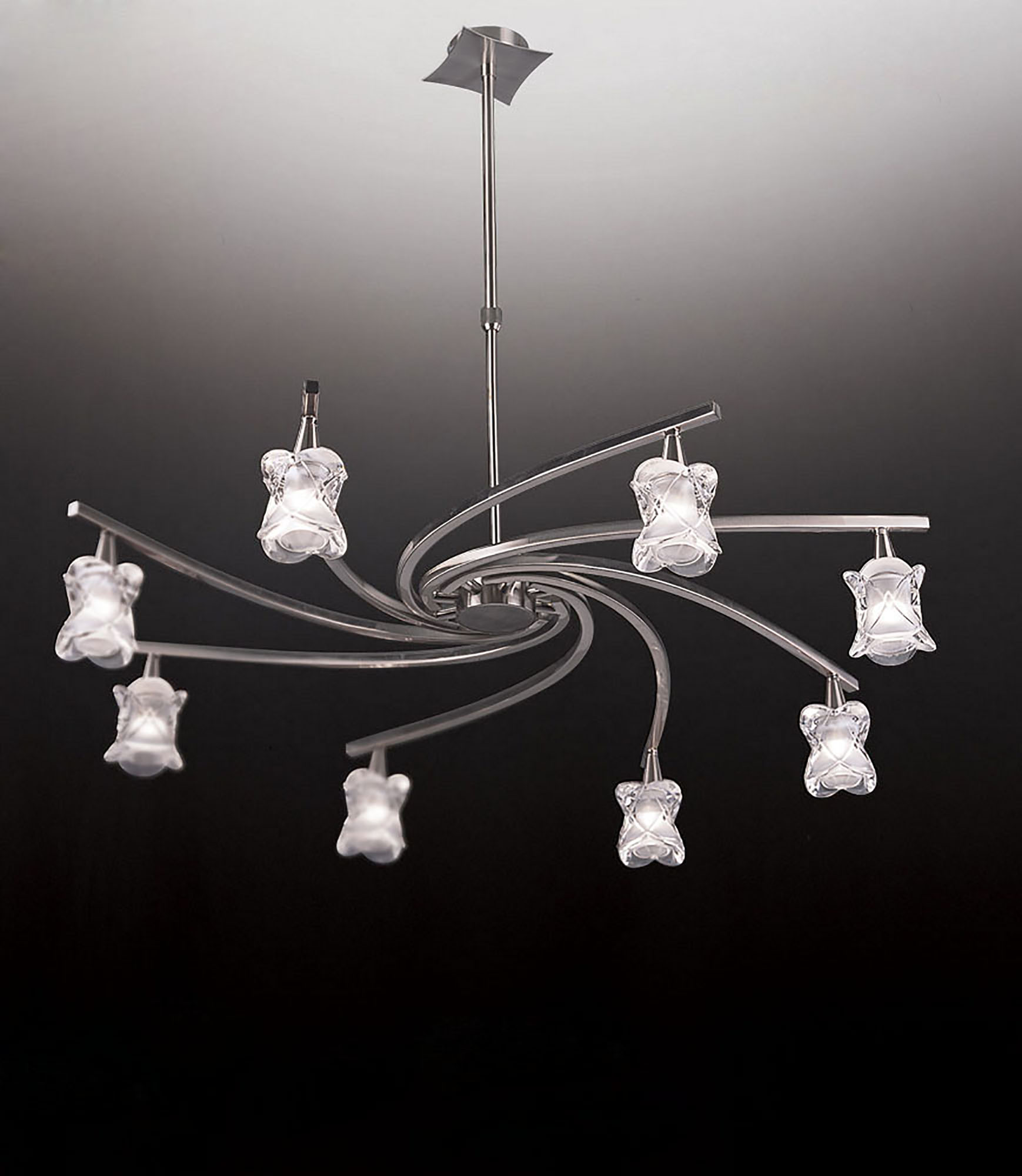 Rosa Satin Nickel Ceiling Lights Mantra Multi Arm Fittings